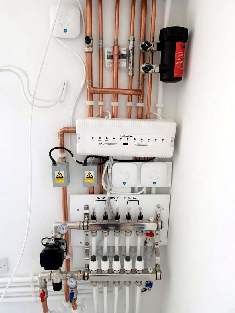 Underfloor heating manifold and controls